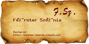 Fürster Szénia névjegykártya